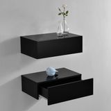 Wandplank H.T. Trade Service GmbH & Co. KG Wandplank met lade set van 2 zwevend 46x30x15 cm zwart glanzend
