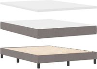 vidaXL Boxspringbed met hoofdeinde Taupe 140 x 200 cm Stof