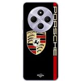 Maniacase Beschermhoes Xiaomi Redmi 14C PORSCHE logo rouge et dorée fond noir