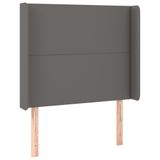 VidaXL Hoofdbord met randen 83x16x118/128 cm kunstleer grijs