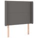 VidaXL Hoofdbord met randen 83x16x118/128 cm kunstleer grijs