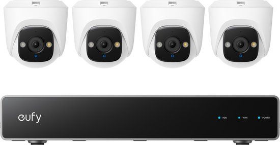 Eufy PoE NVR Security System E41, 4 x 4K Turret Cameras, Wired Outdoor Camera, 2TB HD