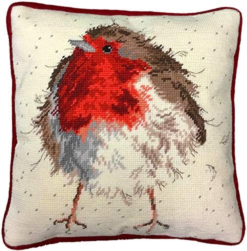Bothy Threads Gobelin borduurkussen set "Jolly Robin Tapisserie" - 38 x 38 cm - THD5