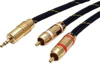 ROLINE GOLD audio aansluitkabel, 3,5 mm stereo - 2x tulp, M/M, 5 m
