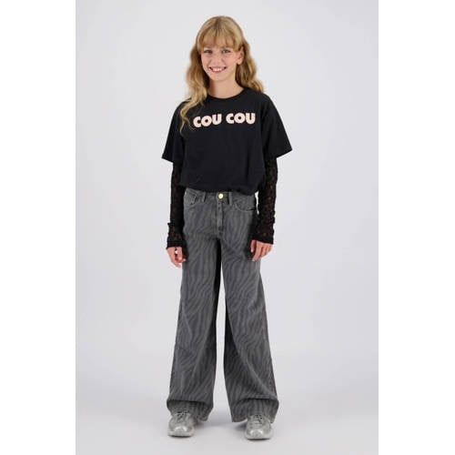 Raizzed Monaco Zebra high waist wide leg jeans - grijs