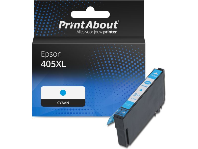PrintAbout Inktcartridge 405XL (C13T05H24010) Cyaan Hoge capaciteit geschikt voor Epson