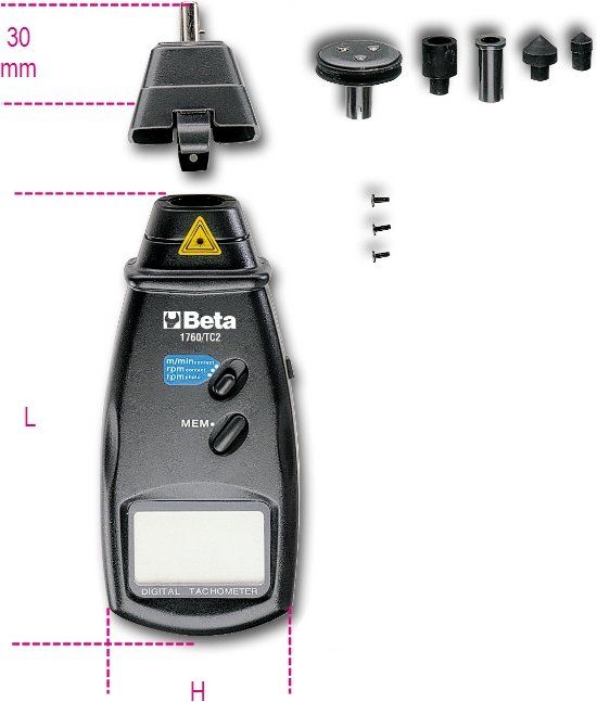 Beta 1760/TC2 Combinatie Contact/Contactloze Digitale Toerenteller