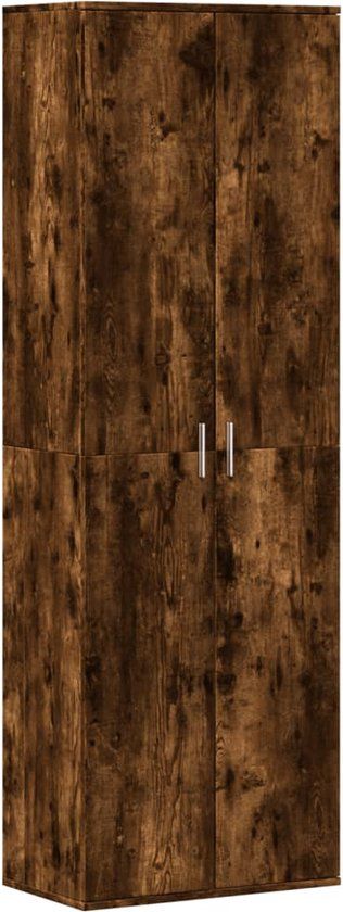 vidaXL Hoge kast 60x35x180 cm bewerkt hout gerookt eikenkleurig
