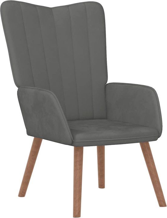 vidaXL Relaxstoel fluweel donkergrijs