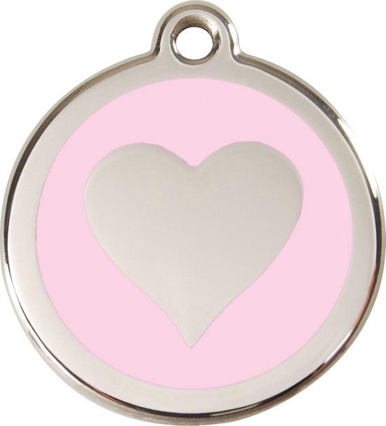 Red Dingo Hondenpenning 38 mm hart roze