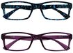 OPULIZE Leesbril Blauwe Schildpad & Purper Lezers Waarde 2 Stuks Mannen Vrouwen UVR2092BL_P +2,00