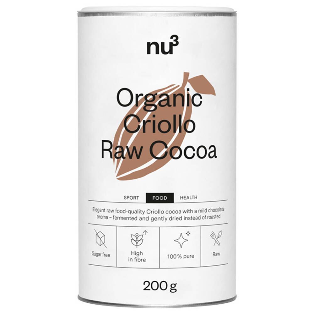 nu3 nu3 Criollo Rauw Cacaopoeder 200 g