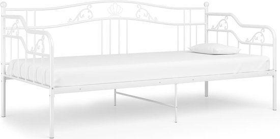 vidaXL Slaapbankframe metaal wit 90x200 cm