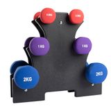 VirtuFit Dumbbell Set - 7 kg - 6 Dumbbells - Vinyl - Black