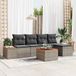 Maison Exclusive - Set de six coussins de banc de jardin, gris, en polyrotin