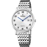 Festina F20018/4 Heren Polshorloge Zilverkleurig Staal Saffierglas