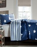 Lush Decor Star 3-delige quiltset, Full/Queen, Navy