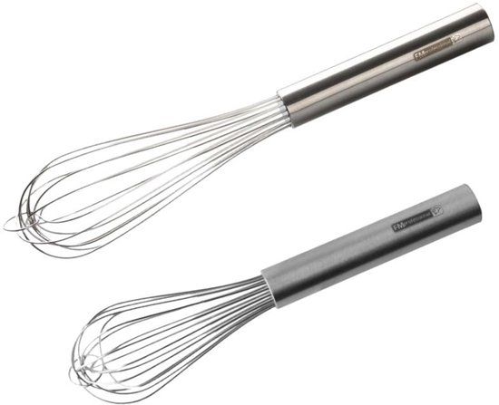 FM Professional Set van 2 keuken- of banketbakkerskloppers van roestvrij staal 25 cm en 30 cm