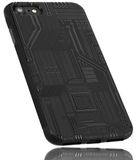 mumbi Hoes compatibel met iPhone SE 2022 / SE 2020/7 / 8, telefoonhoes dubbele grip met printbanenmotief, zwart