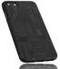 mumbi Hoes compatibel met iPhone SE 2022 / SE 2020/7 / 8, telefoonhoes dubbele grip met printbanenmotief, zwart