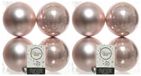 Decoris Boules de Noël - 8x pc - rose clair - 10 cm - plastique