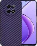 Techsuit Hoesje geschikt voor Realme 12x - Carbonite FiberShell Carbon Back Cover - Paars
