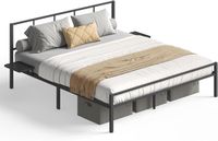 Merkloos VASAGLE Tweepersoonsbedframe, 160 x 200 cm, Metaal, Zwart