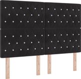 vidaXL LED Boxspringbed met Matras, Zwart, 140 x 200 cm, Fluweel