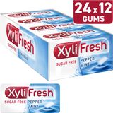 Xylifresh Peppermint Gum doos suikervrije kauwgom - verfrisser - voordeelverpakking met 24 pakjes à 18 g.