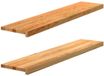 vidaXL Traptreden 2 stuks lichtbruin 120x30x2 cm massief eiken