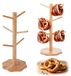 Merkloos Houten Pretzelstand met 6 Armen