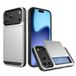 Apple Coque Hybride iPhone 17 Pro Max/18 Pro Max avec Fente pour Carte Coulissante - Argenté