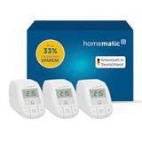 Homematic IP Smart Home 161216A1 Uitbreidingsset voor verwarming, basic, 3 x digitale thermostaat, verwarming, bediening via app, Alexa, Google Assistant, eenvoudige installatie, energiebesparing