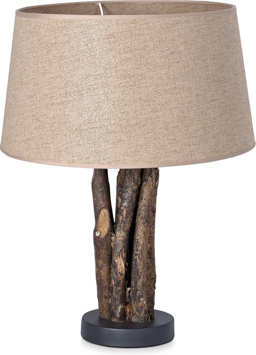 Home Sweet Home tafellamp Bindy houten takken & lampenkap Melrose - taupe