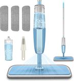 MEXERRIS Dweil met sproeifunctie, sproeimop, 360 graden roterende vloermop met 3 microvezelpads voor alle vloeren