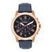 Fossil Grant Herenhorloge, Quartz Chronograaf, Roestvrij Staal/Leer