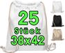 Sac de sport en coton, set de 25 pièces, 38 x 42 cm