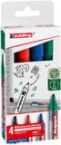 edding 363 whiteboard marker set - zwart, rood, blauw, groen - 4 stuks