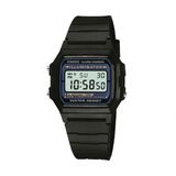 Casio F-105W-1A Polshorloge Mannen Zwart Resin Siliconen Kunststof Quartz