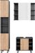 Vicco Meuble de salle de bain Fynn, Chêne anthracite/doré, 3 pièces