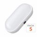 Silumen Lampe murale LED ovale blanche 20W IP65 (lot de 5) - Lumière blanc froid