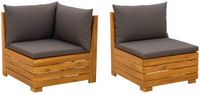 vidaXL Tuin loungeset met kussen 2 Stuk Bruin Massief Acaciahout