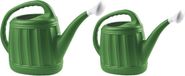 Hega hogar Voordeelset van 2x stuks kunststof tuin gieters 7 et 10 litres vert foncé - Avec pomme d'arrosage/pomme de douche