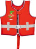 myswimbuddy Zwemvest kind – Drijfvest met kruisband Maat S: 15-19 kg/ca. 2-3 jaar oranje/rood