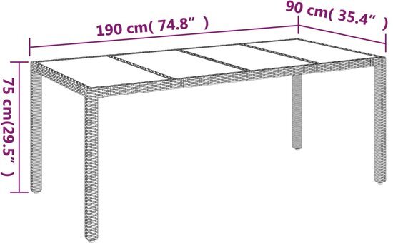 vidaXL 7-delige Tuinset met kussens poly rattan zwart