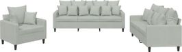 vidaXL 3-delige Loungeset met kussens fluweel lichtgrijs