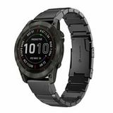 By Qubix Qubix - Geschikt voor Garmin bandje - 20mm Quickfit - Stainless steel schakelband - Zwart - Geschikt voor Garmin Fenix 9 / 9 pro - 43mm