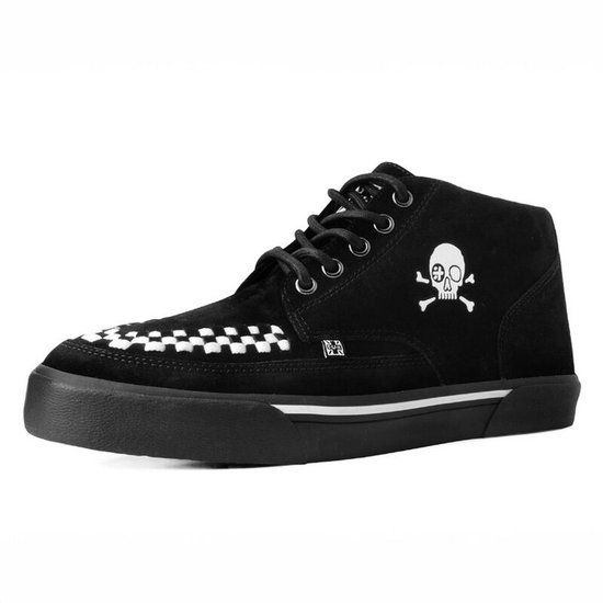 T.U.K. CREEPER SNEAKER MID BLACK WHITE SUEDE Heren Hoge sneakers - zwart - EU44