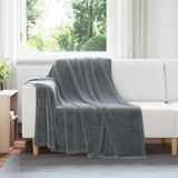 vidaXL Dekentjes Donkergrijs Fleece 150 x 200 cm