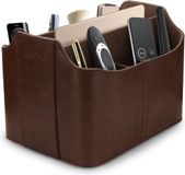 Merkloos Londo Leder Organisator en Afstandbediening Houder met Tablet Compartiment (Donkerbruin)